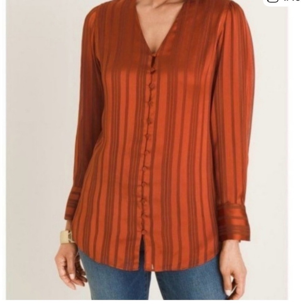 Chicos burnt orange blouse 0 ( S/4)